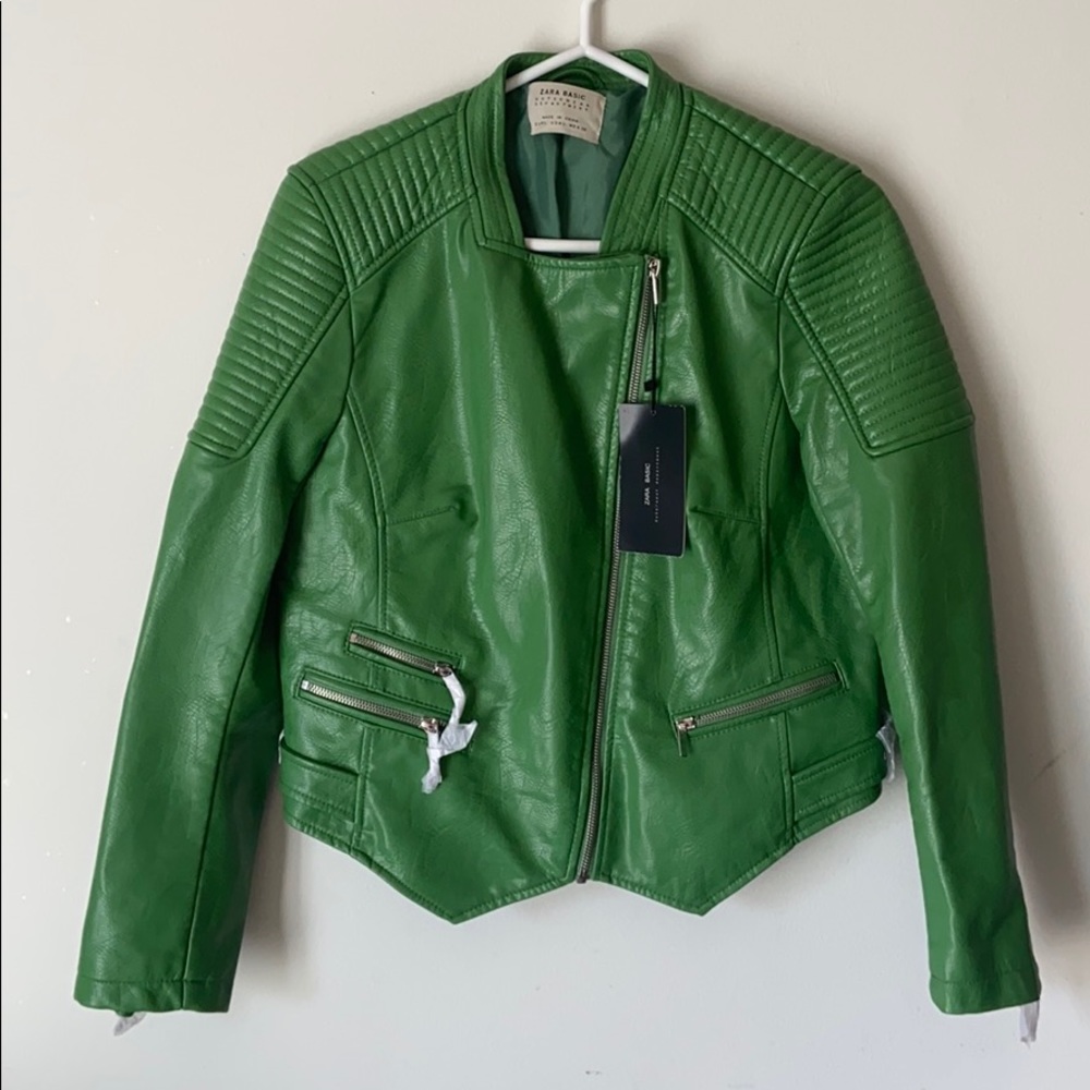 Zara Faux Leather Motto Jacket